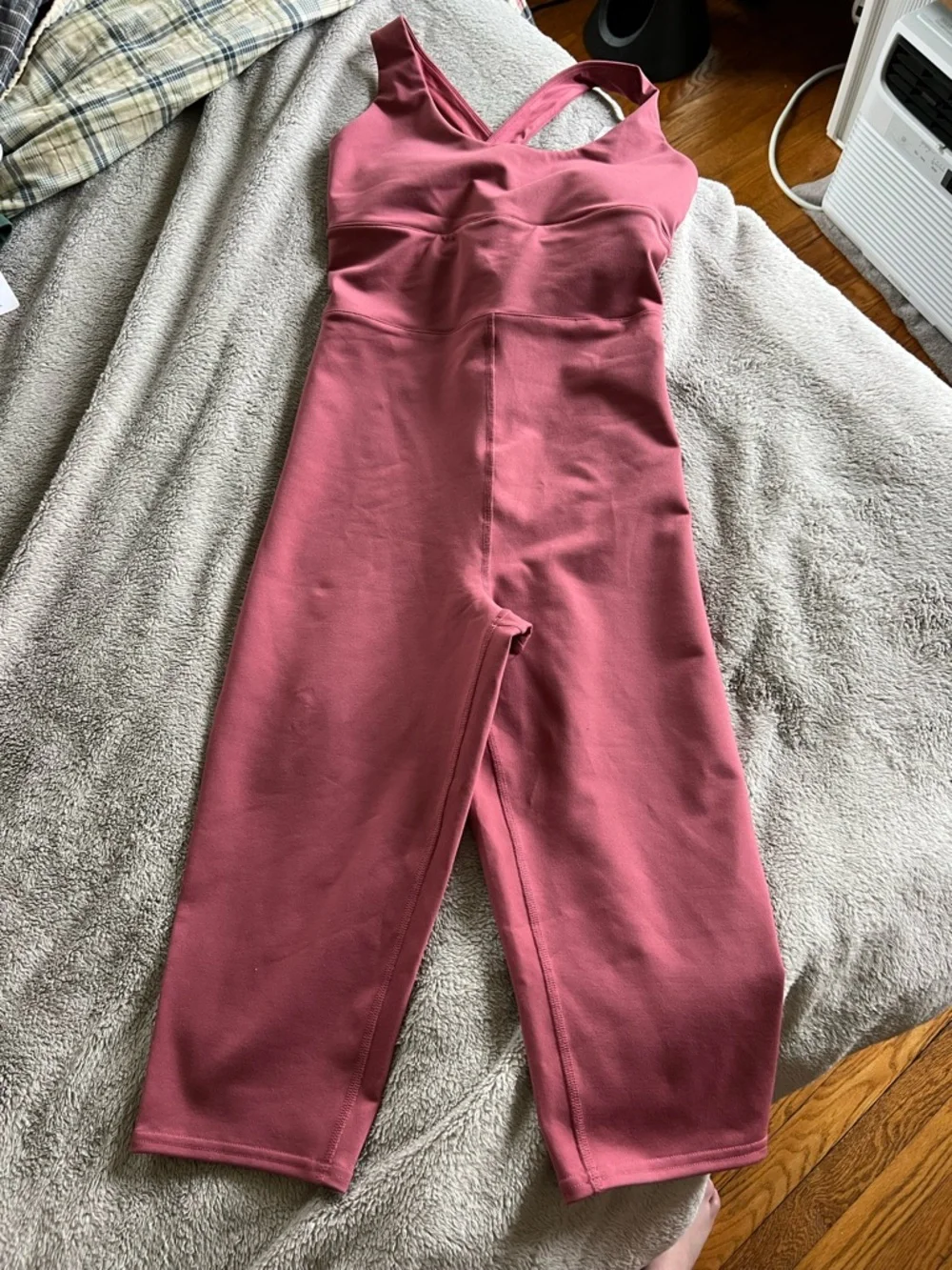 NEW! Alo Yoga Women’s Airbrush Physique Mars Clay Pink Onesie Romper Medium